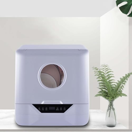 Lavavajillas compacto para encimera, mini lavavajillas con capacidad de 6 litros, 4 programas de lavado, desinfección y secado a alta temperatura, ideal para cocinas pequeñas, dormitorios, estudios