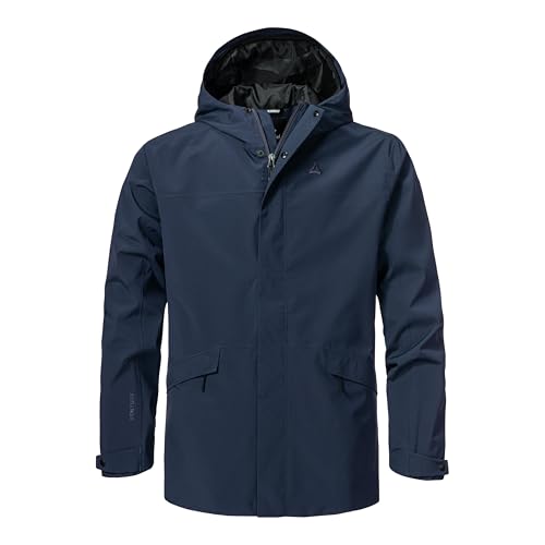 Schöffel Herren CIRC Jacket Style Smue MEN Regenjacke mit 2-Lagen VENTURI Membrane atmungsaktive Funktionsjacke mit Kapuze und Pack-Away Tasche