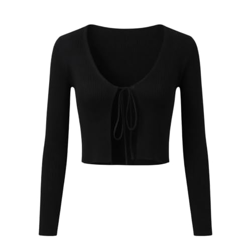 Women's Cardigan Thin Sweater Cropped Long Sleeve Knit Clothing - image 3