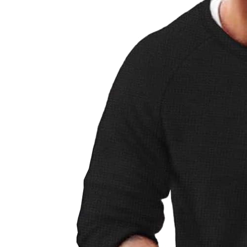 Men's Stretch Textured Casual Knit Pullover Crewneck Cotton Blend Long Sleeve Solid Color Classic Sweater2