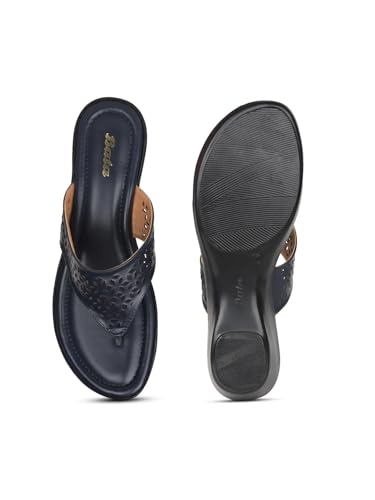 BATA Women’s Rimini Thong Slippers | Stylish Block Heels Sandals with Cushioned Footbed |Toe Separator & Wedge Flip Flop | Comfortable Slip On for Casual Work | Festive & Evening Wear4