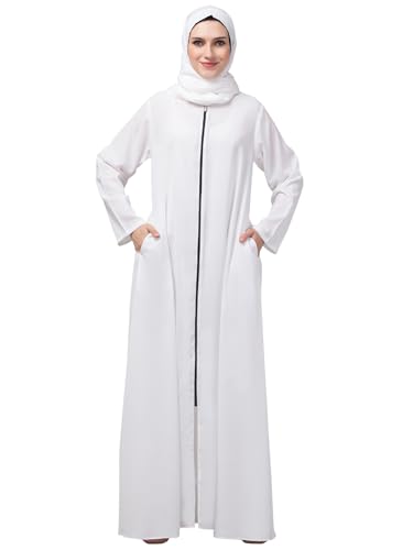 Image of Mallika Women Modest Wear Nida Matt Front Open Zipper Abaya Burkha for Everyday use