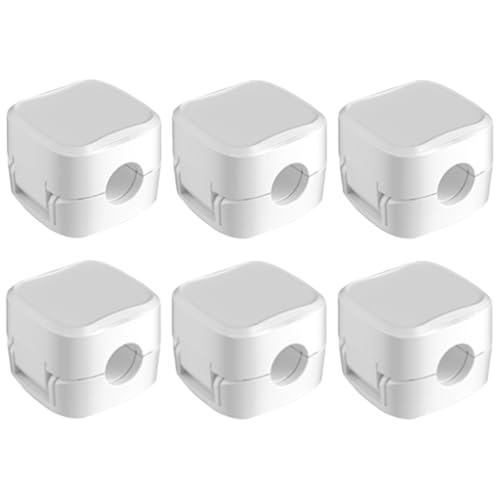 Clips Magnéticos para Gestión de Cables - Organizador de Cables para Escritorio, Auto y Pared, Porta Cables con Imán Fuerte, Juego de 6, 0.78 x 0.78 x 0.66 pulgadas (Blanco) miniatura 1