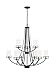 Sea Gull Lighting 3121609-112 Robie - 9 Light Chandelier, Midnight Black Finish with Etched/White Glass