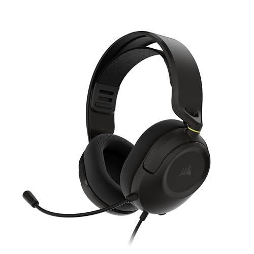 Image of CORSAIR HS35 v3 Wired Gaming Headset with Mic - PC /PS5 /PS4 /Switch /Xbox /Mac, Lightweight Comfort, 3.5mm - Carbon