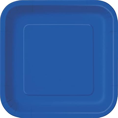 Platos Cuadrados de Papel Ecológicos-18 cm Azul Rey-Paquete de 16 Cover