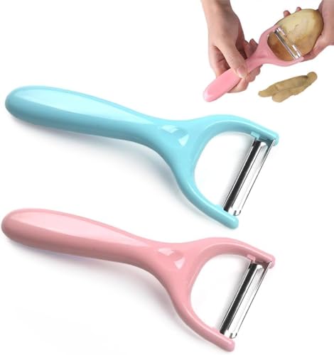 Image of Stewit Multipurpose Stainless Steel Fruit and Vegetable Peeler, Dual Ultra-Sharp Blades, Julienne Slicer and Shredder for Potato, Carrot, Cabbage, Multicolor (Y Peeler)