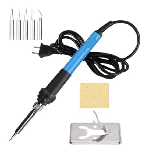 はんだごて ポータブル修理作業に最適な、温度調節機能とチップを備えた60W電気はんだごてキット 急速加熱