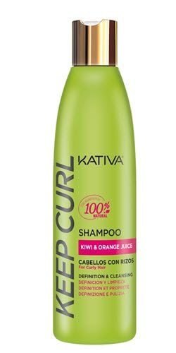 Kativa Keep Curl Champú Cabellos con Rizos Naturales o Con Permanente 355 ml | Cabello Rizado | Definición y Limpieza | Champú Sin Sulfatos ni Parabenos | Zumo de Kiwi y Naranja