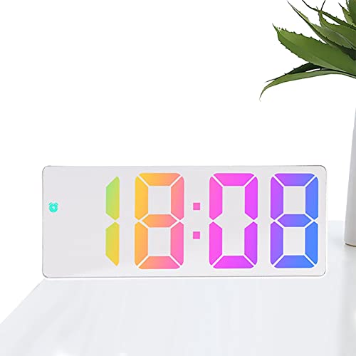 LED 目覚まし時計 - デジタル時計,温度/12/24時間/日付表示、明るさ調節、音声制御、スヌーズ機能付き目覚まし時計、自宅、オフィス用
