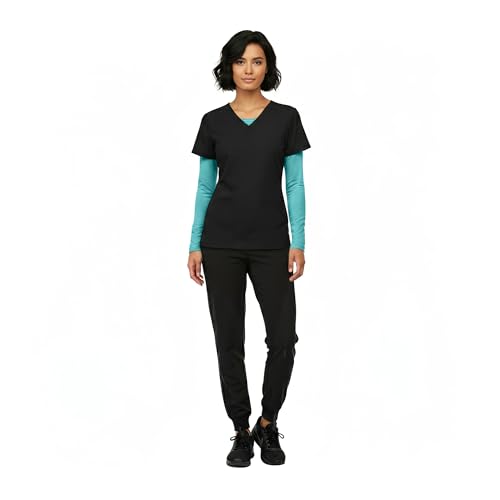 Image of Natural Uniforms Women's Long Sleeve Underscrub T-Shirt - Cotton Blend Scrub Base Layer for Nurses & Medical Professionals