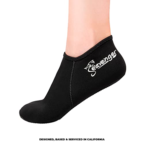 Seavenger Zephyr 3Mm Neoprene Socks | Wetsuit Booties For Scuba Diving, Snorkeling, Swimming (Black, Small) #TOP3