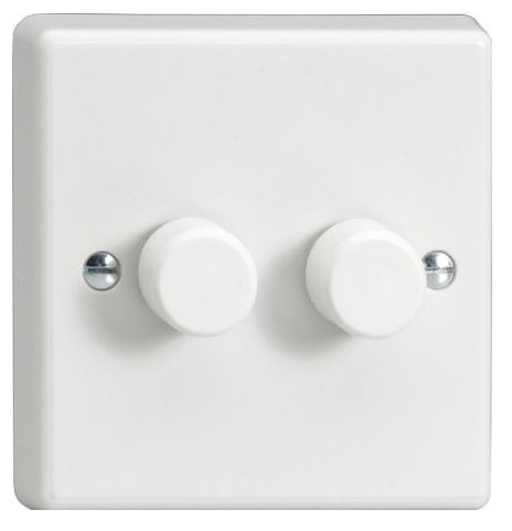 Dimmer Switch 800w Double Standard Dimmer Switch Classic White Plastic 400w x 2