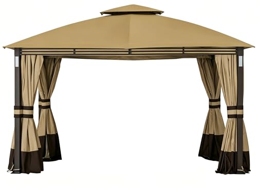 SCOCANOPY Replacement Cover Compatible with SUNJOY Crestfield 11X13 Gazebo (Models A101017510 A101017511 A111020900) (Beige)