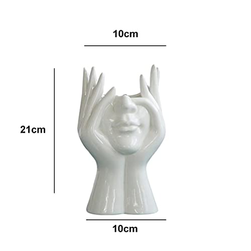 Vase en céramique design blanc : sculpture abstraite de style minimaliste