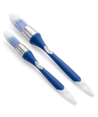 Bates- Trim Brush Set, 1" & 0.6", Blue and White