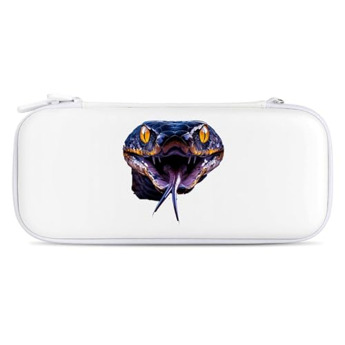 Mambasnakes Snakes Compatible with Switch Carrying Case Hard Travel Game Bag Pouch with 15 Games Accessories White-style