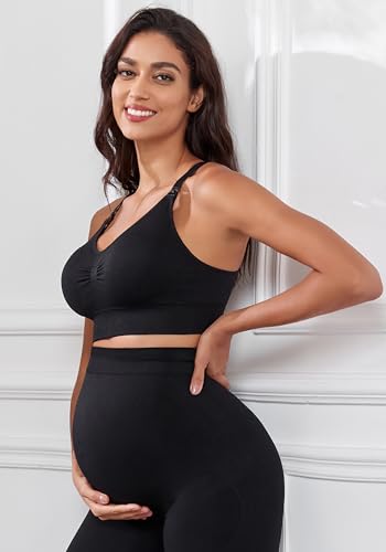 3Pack Sports Maternity Nursing Bra for Breastfeeding Medium-Impact Workout Yoga Bra for Pregnancy Women3