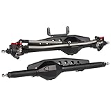 RC Essieu Pour Wraith Pour Axial Spawn RR10 90018 SMT10 Pour Capra Pour Buggy Pour Rock Pour Racer 1/10 Jeu D'essieux Aluminium RC Chenille Rouleau Cage Châssis(Black,1set)