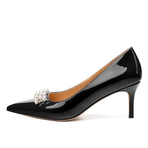 Women's Pearl Heels Pumps, Fashion Pointed Toe High Stiletto Heels Wedding Prom Dress Shoes for Women2