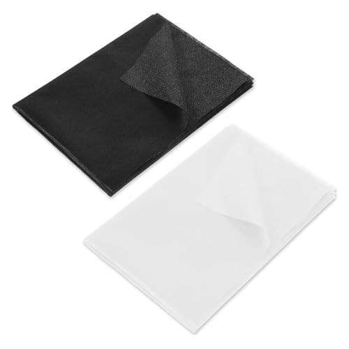 NCZCDZSW 2 St&uuml;ck B&uuml;gelvlies 100 x 200 cm 55g/m&sup2; zum Aufb&uuml;geln Vliesstoff Dicker Stil B&uuml;gelvlies B&uuml;geleinlage f&uuml;r B&uuml;gelfalten N&auml;hhandwerk Verst&auml;rkte Bekleidung (Schwarz Wei&szlig;)