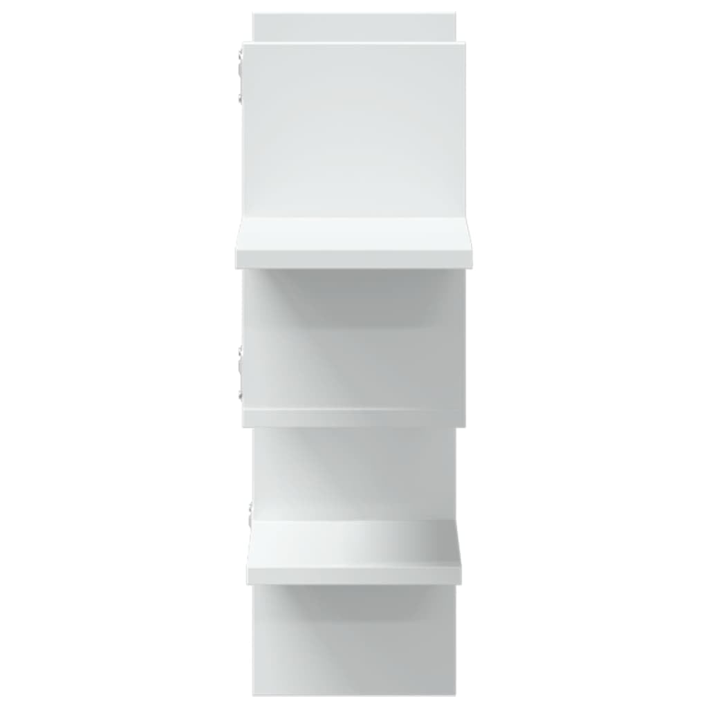 Wandregal Weiß aus Holzwerkstoff 124,5x18x60,5 cm, schwebendes Regal mit Stauraum, platzsparendes Hängeregal für Wohnzimmer, Schlafzimmer, Küche, Büro und Flur