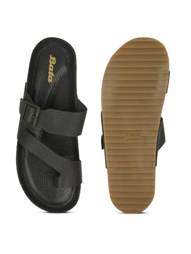 Image of Bata 8755 NEW BIO MILLED E: Men's Maroon Casual Slip-On Thong Slippers for Stylish Comfort
