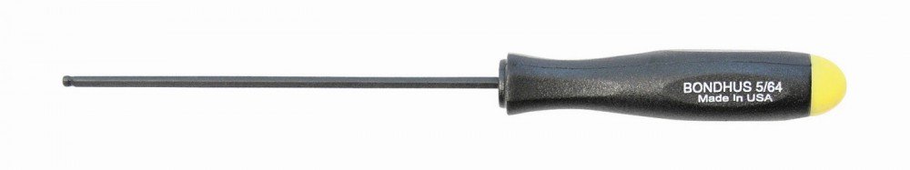 Bondhus Yellow 5/64 Ball Head Screwdriver 10604, Hexagonal, Pro Guard Surface, Ergonomic Handle, Non-Slip Surface.