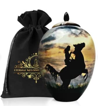Girl on Horse Urn for Ashes - Cowgirl Urn for Ashes