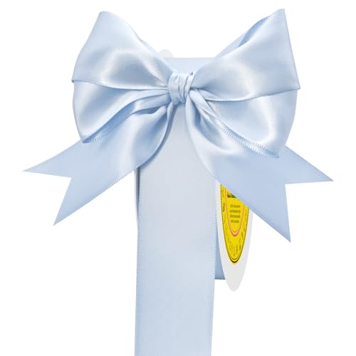 Image of Double Face Blue Bell Satin Ribbon 1-1 /2 Inch x 50 Yards Polyester Ribbon for Gift Wrapping Easter Weddings Party Decorations Hair Bows Invitations
