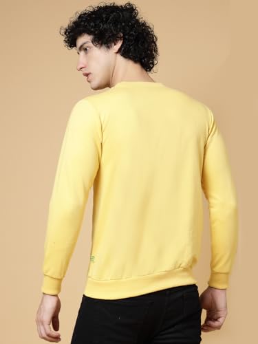 Image of Rigo Terry Solid Printed Winter Wear Sweatshirt for Men | Round Neck Sweatshirt for Men | Full Sleeves Sweatshirt for Men