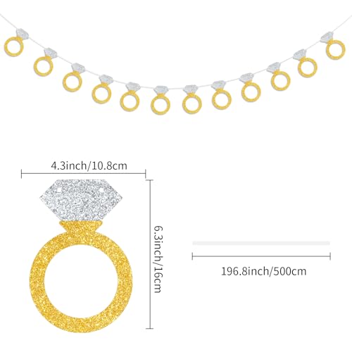 Image of Wedding Diamond Ring Banner Engagement Party Bachelorette Banner Party Decoration Supplies Bridal Shower Shower Photo Prop Hanging Decoration