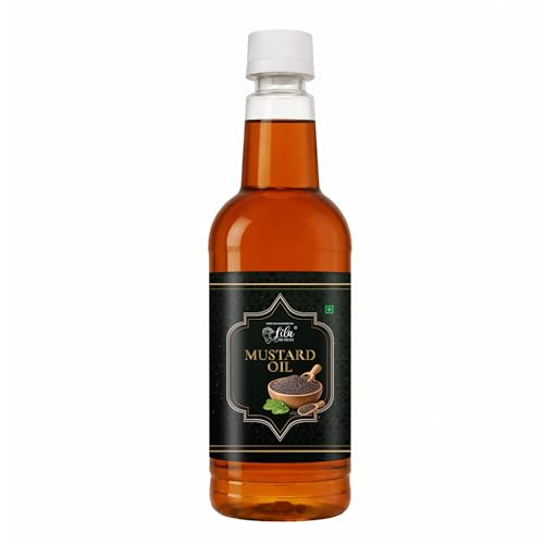 Image of LILA DRY FRUITS Mustard Oil for Cooking 750 ML Pure Seed Kachi Ghani Oil | Cold Pressed Cooking Oil for Frying & Pickles Sarson ka Tel Perfect for Daily Use, Chemical free Helps Manage Cholesterol
