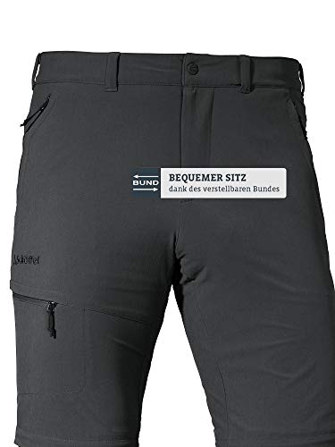 Schöffel Herren Pants Koper1 Zip Off, flexible Herren Hose mit Zip-Off Funktion, schnell trocknende und kühlende Wanderhose aus 4-Wege-Stretch, black, 50