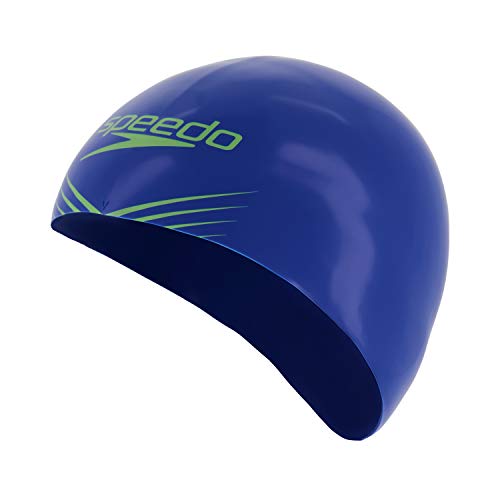Speedo Unisex-Adult Swim Cap Fastskin Competition Blue Flame/Bright Zest/Navy, Medium