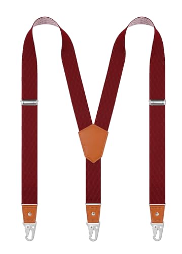 Image of Suspenders for Men Snap Hooks with 1.4 Inch Elastic Y-Back Adjustable