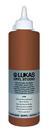 LUKAS Cryl Studio Peinture acrylique de qualité supérieure Terra di Siena 500 ml