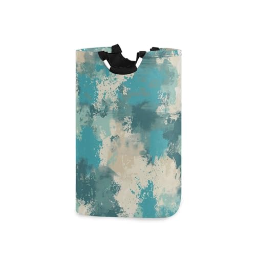 Cesto portabiancheria beige turchese astratto, pieghevole e impermeabile cesto per vestiti sporchi con manico robusto per strumento baby room cesto para ropa sucia