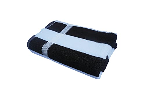 Image of Space Fly Cotton Cabana Black and White Travel, Gym Towel (Pack of 1 Bath Towel)
