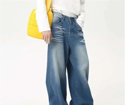 Men Wide Leg Jeans Summer Washed Loose Fit Straight Denim Pants Draped Folded Casual Street Style3