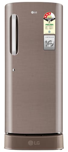 Image of LG 224 L, 3 Star, Direct Cool Single Door Refrigerator (GL-D241AFSD, Fawn Steel, Base stand with drawer & Fast Ice Making)