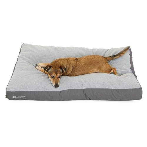 Doctor Bark Hundekissen Große Hunde Waschbar - Hundebett Weich Flauschig - Strapazierfähiges Kuscheliges Liegekissen - GreenLabel (L - 100x72 cm, Grau)