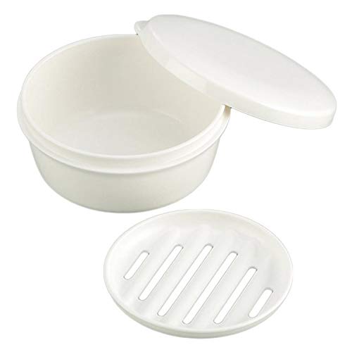 LENITH Jabonera de viaje para jabonera, portátil, transparente, para baño, gimnasio, ducha, camping al aire libre, color blanco Cover