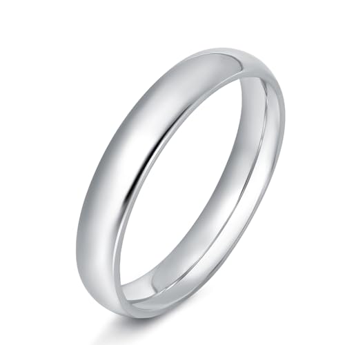 4mm 6mm Stainless Steel Rings Women Men High Polish Plain Dome Silver/Gold Wedding Band Comfort Fit