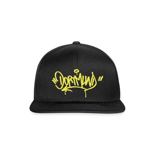 Spreadshirt Dortmund Graffiti Ultras Deutscher Meister 2023 Fußball Snapback Cap, One Size, Schwarz/Schwarz