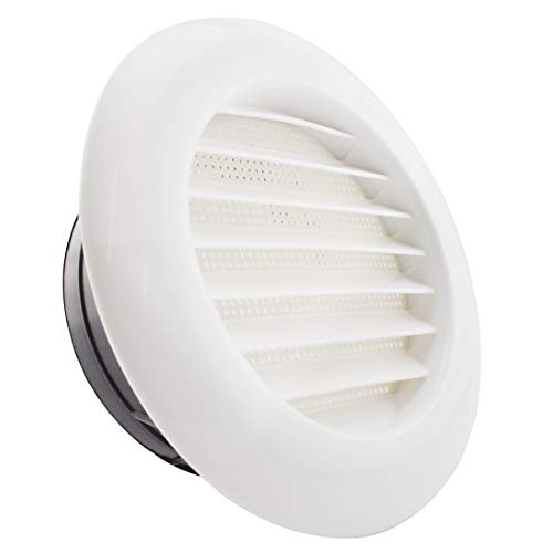 Image of SDTC Tech 6 Inch Round Air Vent ABS Louver Grille Cover with Built-in Screen Mesh Detachable Soffit Air Exhaust Vent for Bathroom Kitchen Bedroom Office