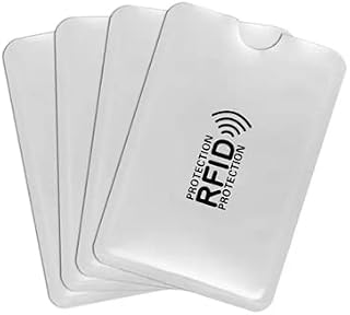 kit Com 5 Porta Cartão Anti Fraude Por Compra Por Aproximação Contactless Anti RFID/NFC Trava Sinal De Transmissão (prata)