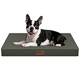 Tail Stories Outdoor Dog Bed Waterproof, Outside Orthopedic Dog Bed for Medium Dogs & Puppies, Egg Crate Foam Pet Mat with Removable Washable Oxford Cover, 30x20 Inch, Brown