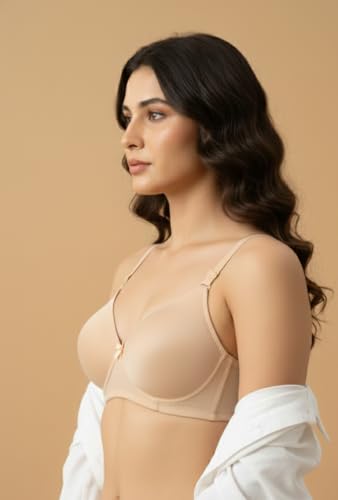 Image of Imsa Moda Women's Stretchable Lightweight Lightly Padded Full Coverage Wire Free T-Shirt Bra Combo Pack of 2
