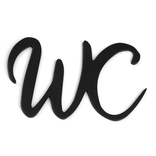 wc Schild Selbstklebend, WC-Türschild 15 * 10 cm, Aufkleber für Toilettentür (Schwarz)